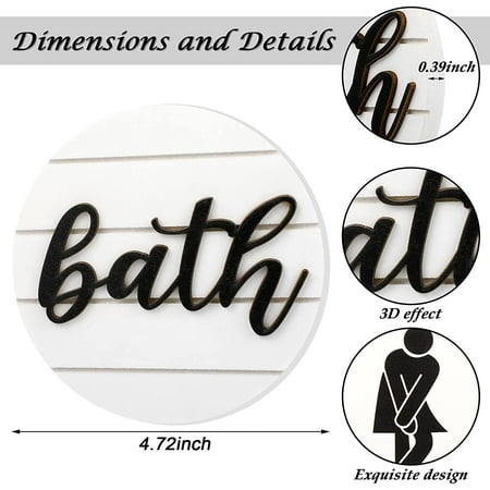 2 Pieces Cute Bathroom Wood Sign Funny Unisex Wood Sign Wooden Restroom Sign Rustic 3D Bath Sign Bath Letter Shiplap Wooden Sign Round Wood Bathroom Signs Decor for Bathroom Tiered Tray Table 2 Pieces Cute Bathroom Wood Sign Funny Unisex Wood Sign Wooden Restroom Sign Rustic 3D Bath Sign Bath Letter Shiplap Wooden Sign Round Wood Bathroom Signs Decor for Bathroom Tiered Tray Table